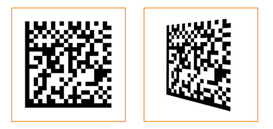 Data Matrix Codes | Korrekte und verzerrte Darstellung