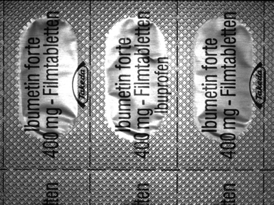 Prüfbild | Rückseite Tablettenblister im Auflicht